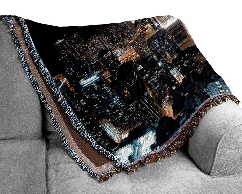 Chicago Skyline Nights Woven Blanket