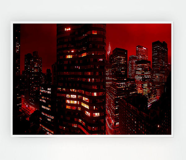 Chrysler Building Red Print Poster Wall Art