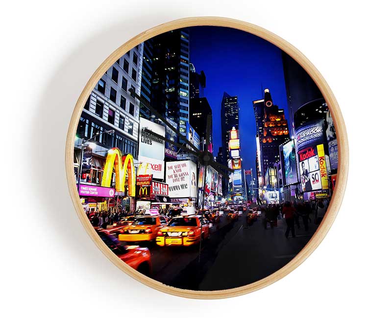 New York Night At The Theatre Clock - Wallart-Direct UK