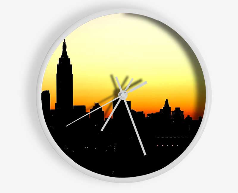 Empire State Building NYC At Sunset Clock - Wallart-Direct UK