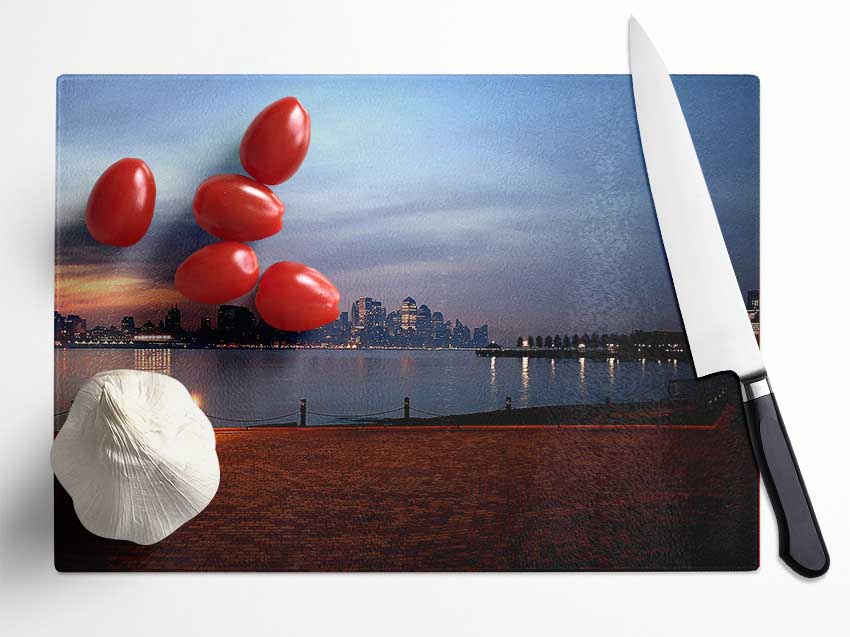 City Across The Water Glass Chopping Board