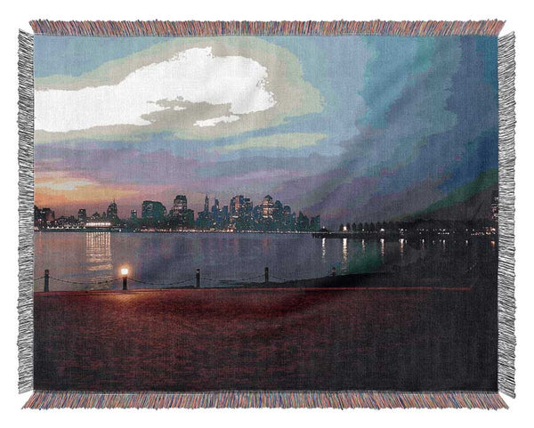 City Across The Water Woven Blanket