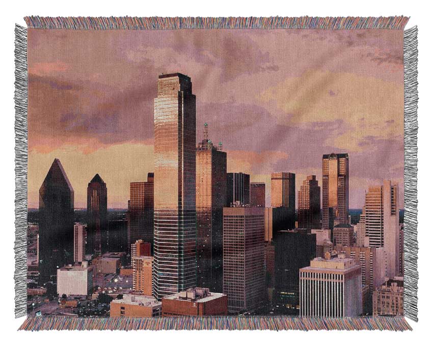 City By Sunrise Woven Blanket