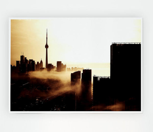 City Fog Print Poster Wall Art