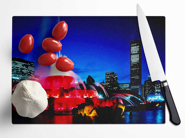 City Fountain Of Youth Glass Chopping Board