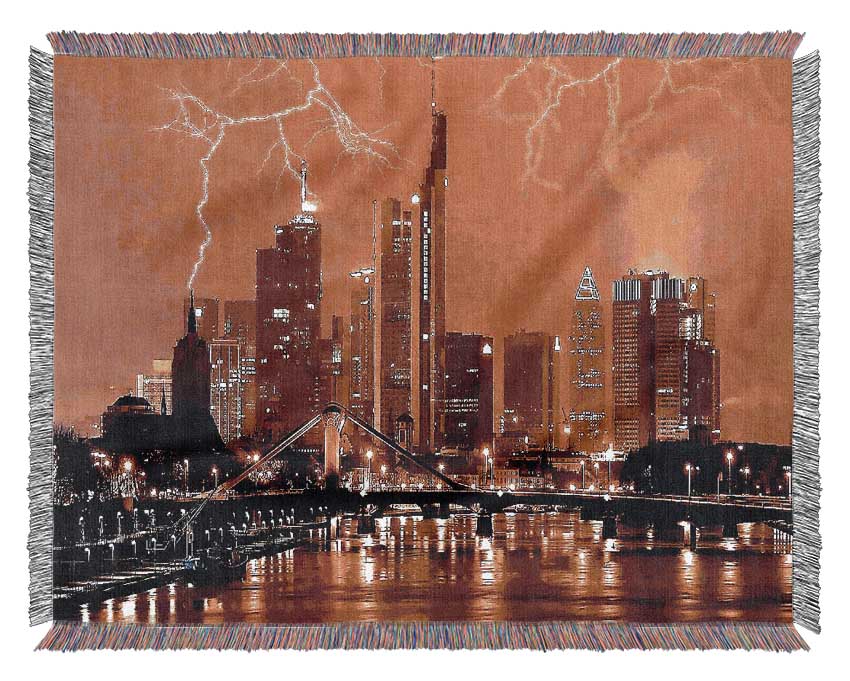 City Lightning Bolts Woven Blanket