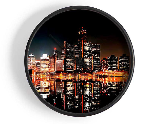 City Moonlit Reflections Clock - Wallart-Direct UK