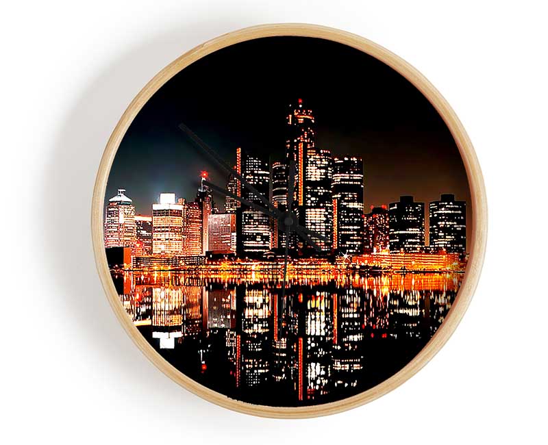 City Moonlit Reflections Clock - Wallart-Direct UK