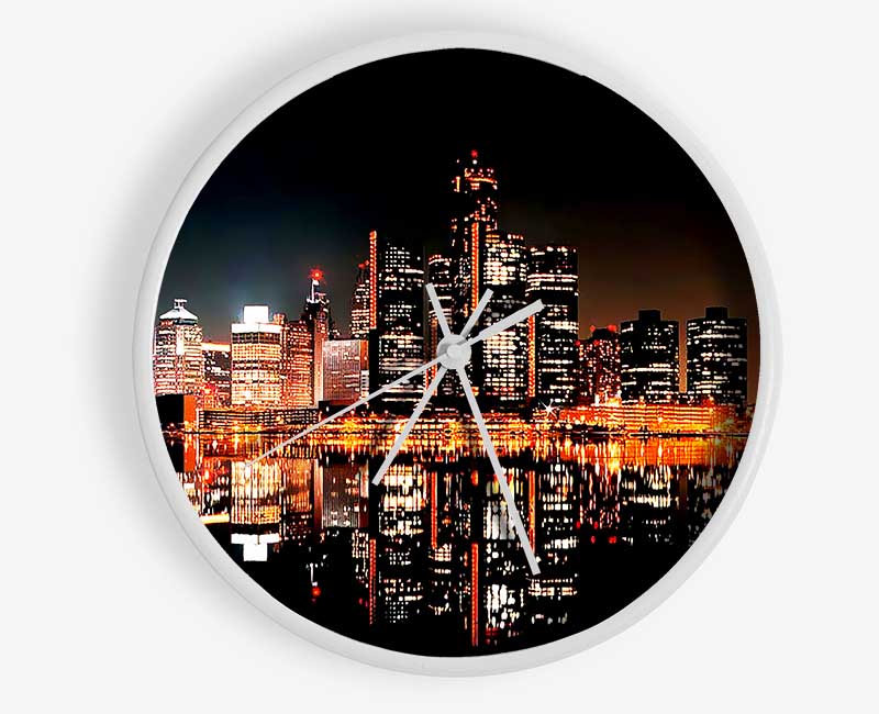 City Moonlit Reflections Clock - Wallart-Direct UK