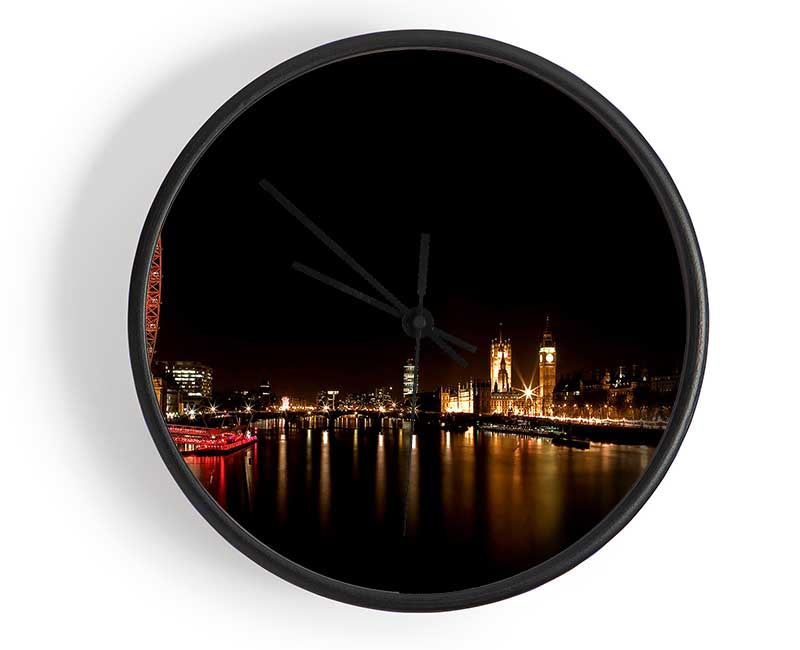 London Eye Night England Clock - Wallart-Direct UK