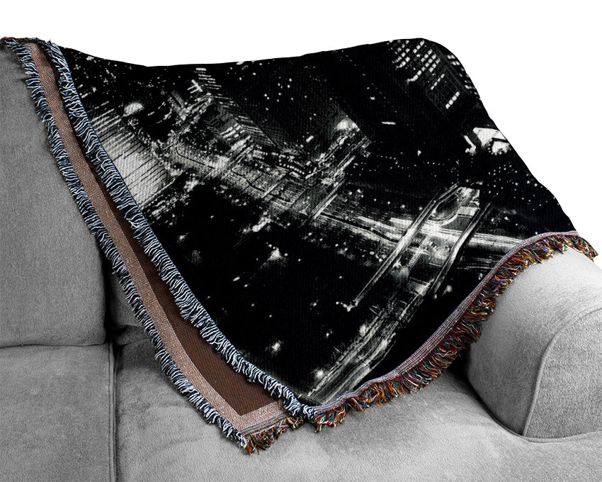 City Nights B n W Woven Blanket