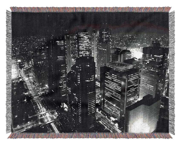 City Nights B n W Woven Blanket