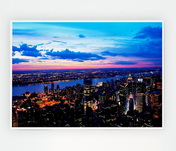 City River Flows Print Poster Wall Art