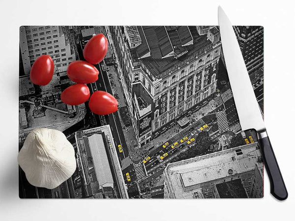 New York City Streets From Above Glass Chopping Board