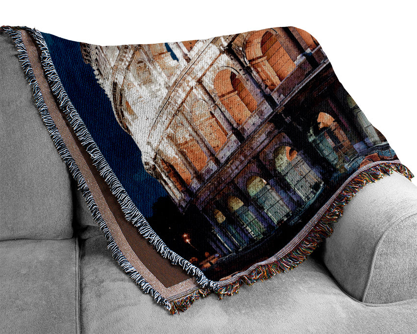 Colosseum In Rome Woven Blanket