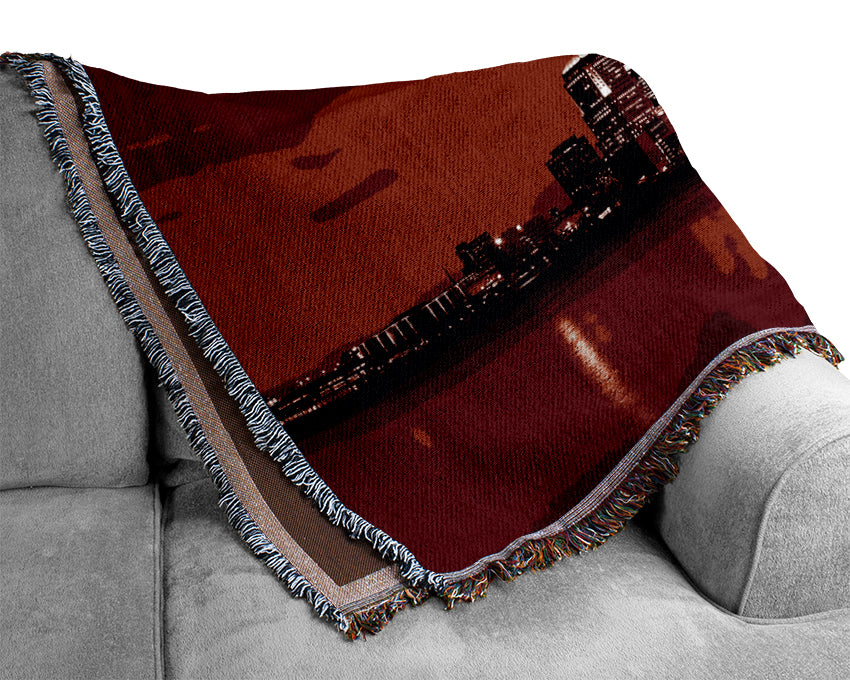 Detroit Red Nights Woven Blanket