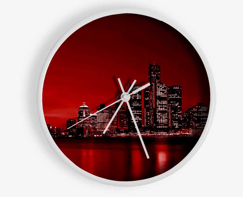Detroit Red Nights Clock - Wallart-Direct UK