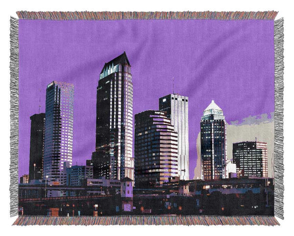 Detroit Skyline Woven Blanket