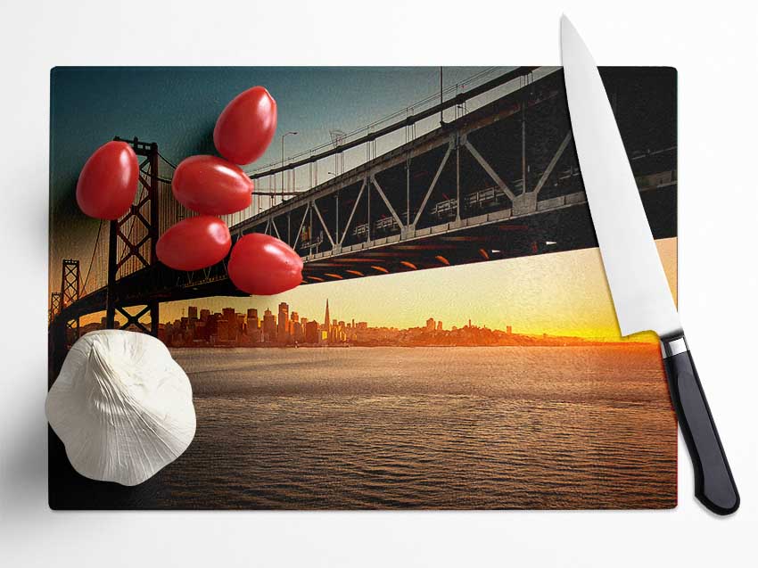 Downtown Bay Bridge Glass Chopping Board