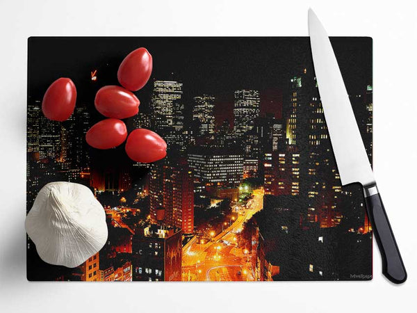 Downtown Manhattan Glass Chopping Board