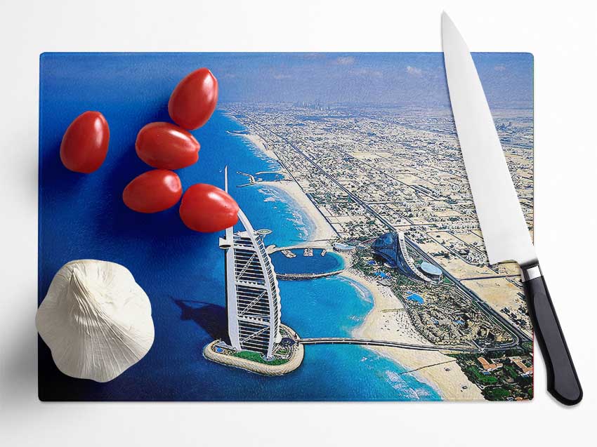 Dubai Beach Front Glass Chopping Board