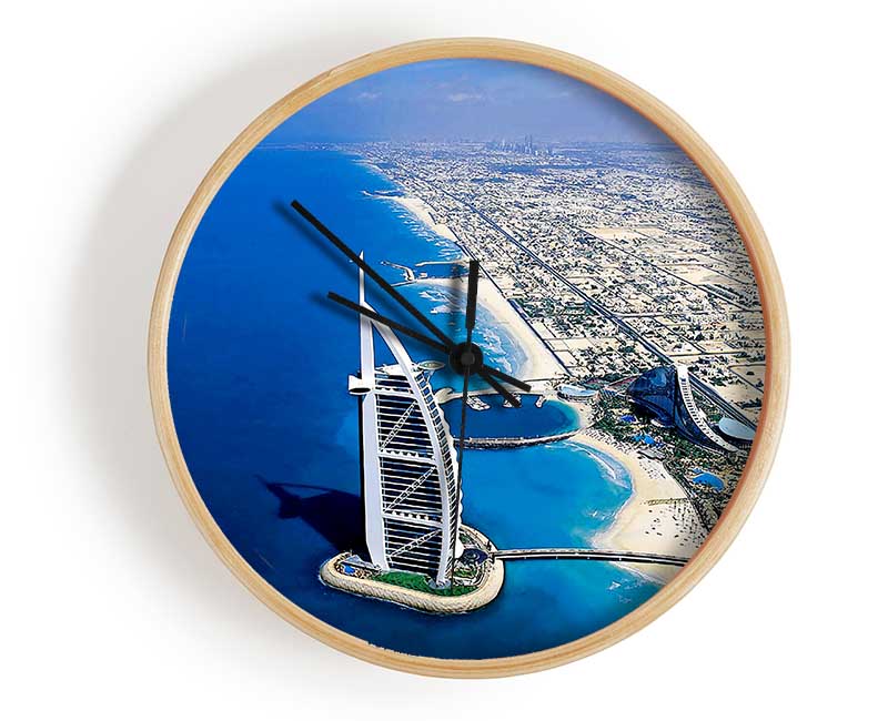 Dubai Beach Front Clock - Wallart-Direct UK