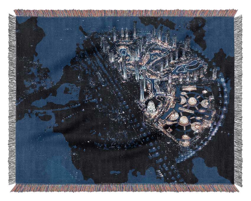 Dubai Blue Nights Woven Blanket