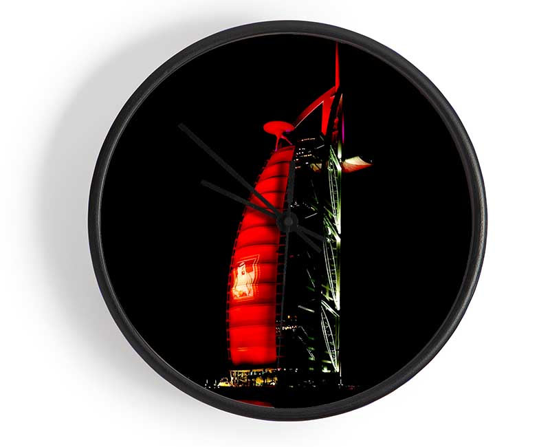 Dubai Building Red Clock - Wallart-Direct UK