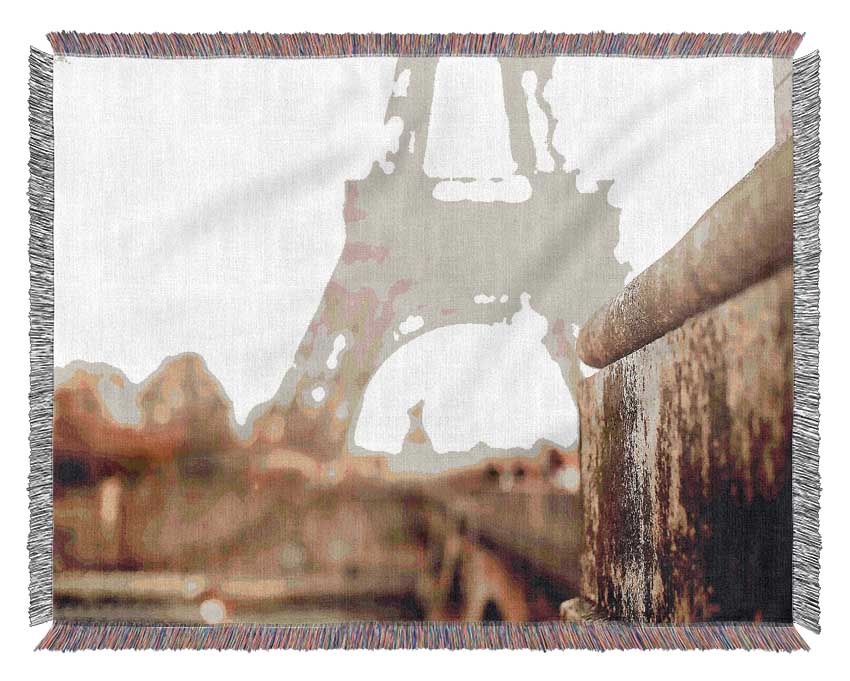 Eiffel Tower Retro Woven Blanket