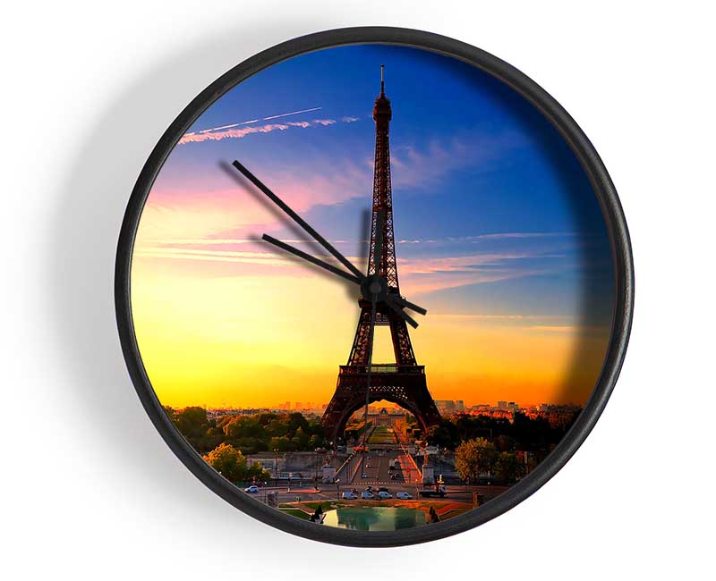 Eiffel Tower At Sunrise Clock - Wallart-Direct UK