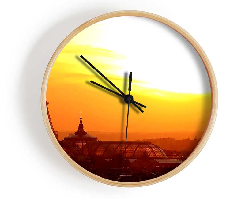 Eiffel Tower At Sunset Clock - Wallart-Direct UK