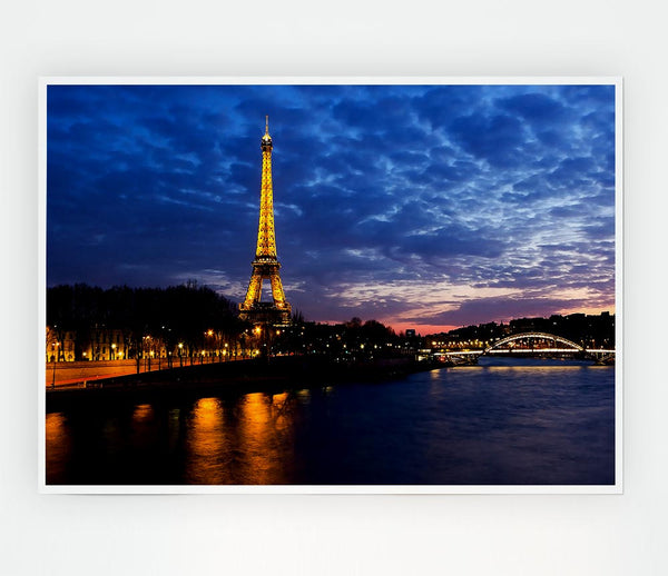 Eiffel Tower Paris France Print Poster Wall Art