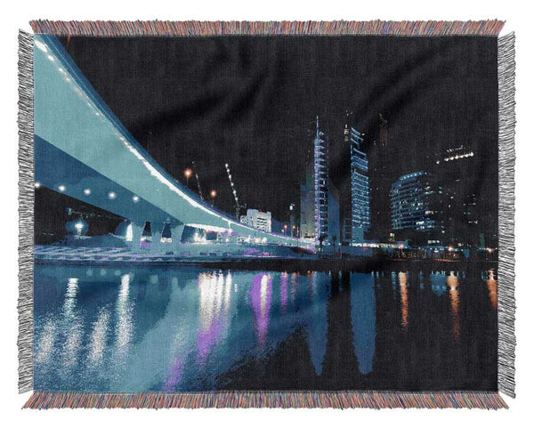 Electric Blue Bridge Woven Blanket