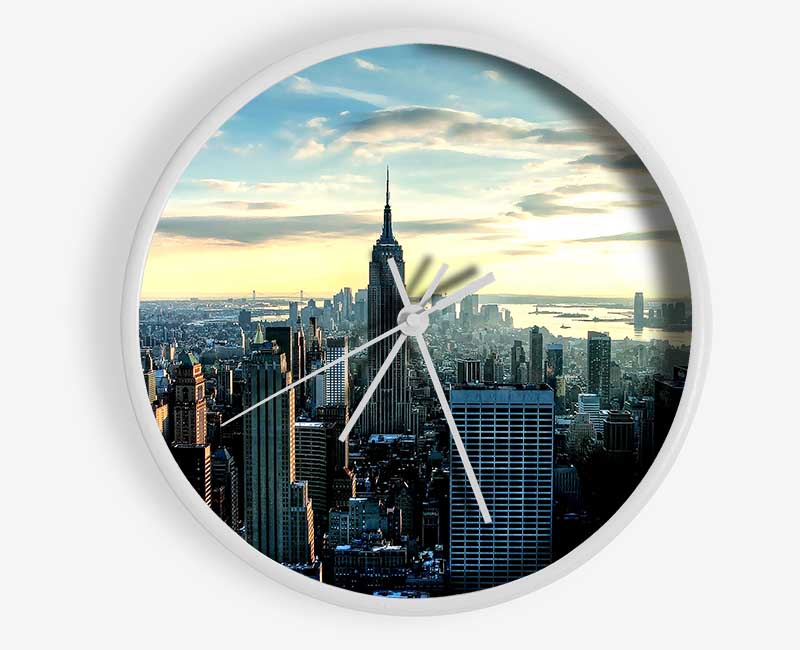 Empire State Building At Sunrise Clock - Wallart-Direct UK