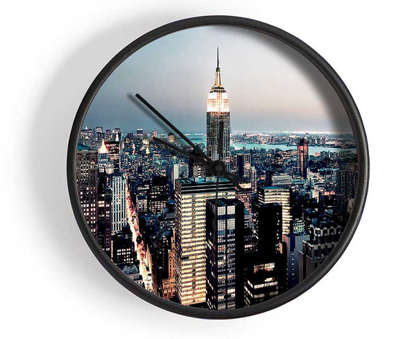 Empire State Building At Dusk Clock - Wallart-Direct UK