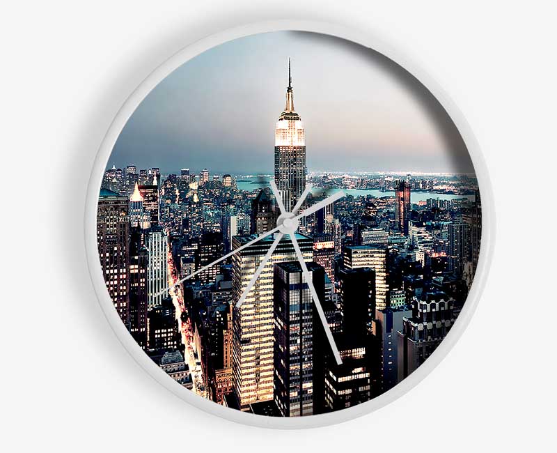 Empire State Building At Dusk Clock - Wallart-Direct UK