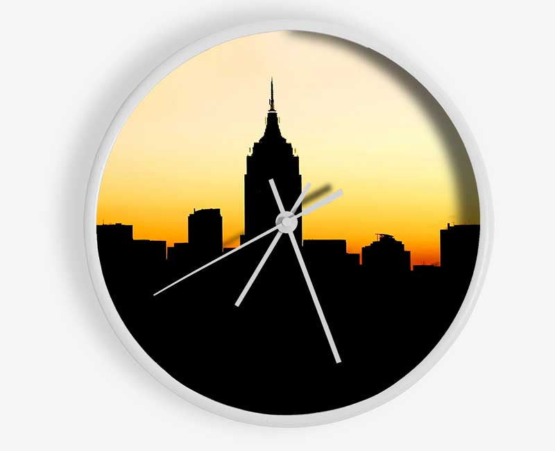 Empire State Building In Golden Sunlight Clock - Wallart-Direct UK