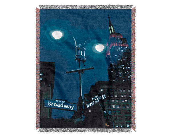 Empire State Building Lights Woven Blanket