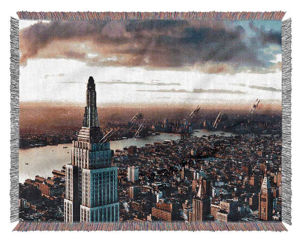 Empire State Building View Woven Blanket