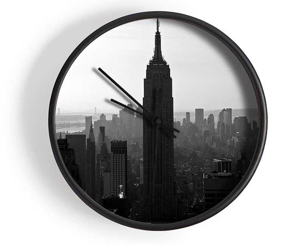Empire State Building B n W Morning Clock - Wallart-Direct UK