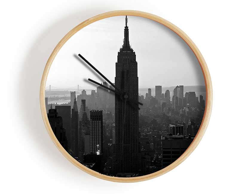 Empire State Building B n W Morning Clock - Wallart-Direct UK