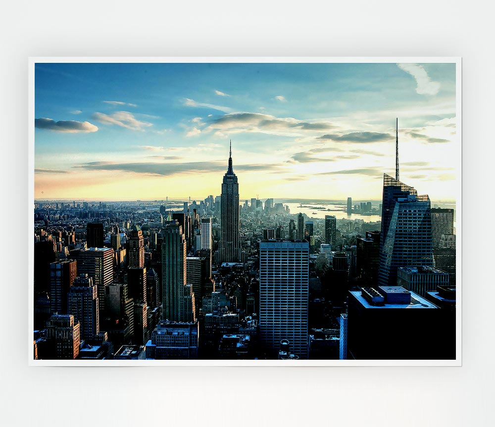 Empire State City Print Poster Wall Art