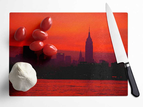 Empire State Red City Glass Chopping Board