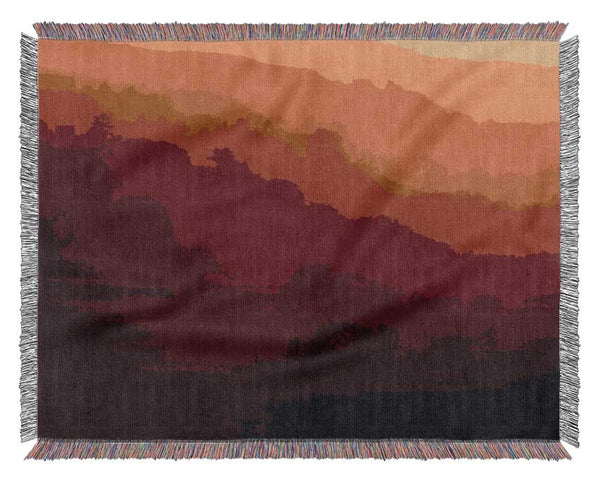 English Countryside At Dawn Woven Blanket