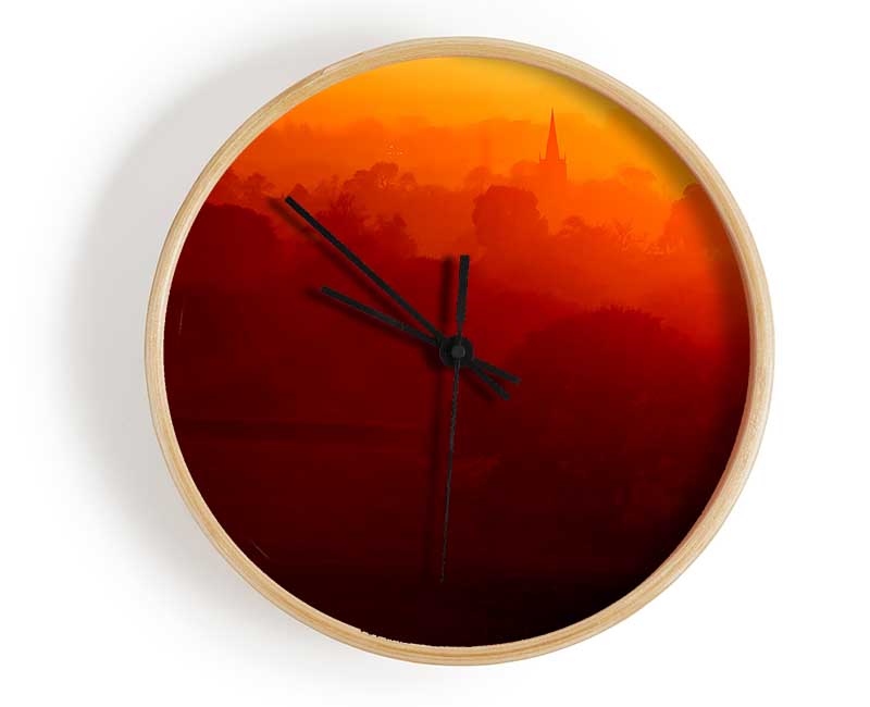 English Countryside At Dawn Clock - Wallart-Direct UK