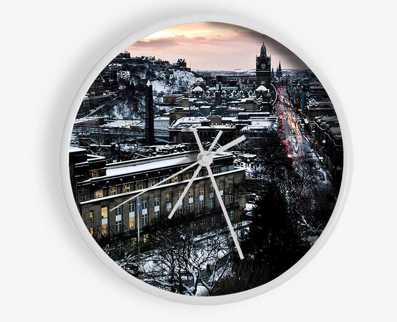 Evening In Edinburgh Clock - Wallart-Direct UK