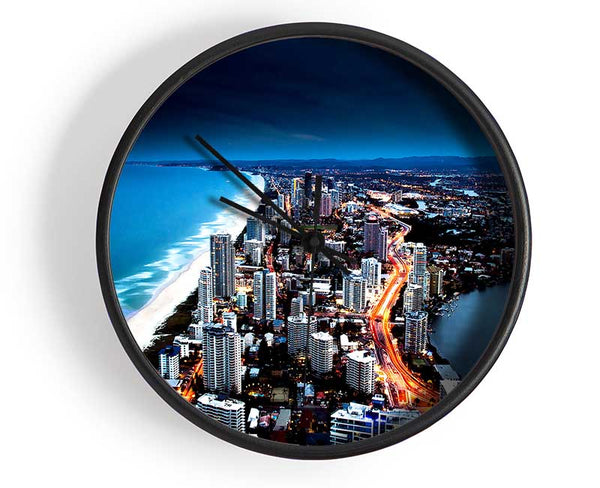 Golden City Coast Clock - Wallart-Direct UK