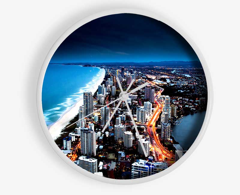 Golden City Coast Clock - Wallart-Direct UK