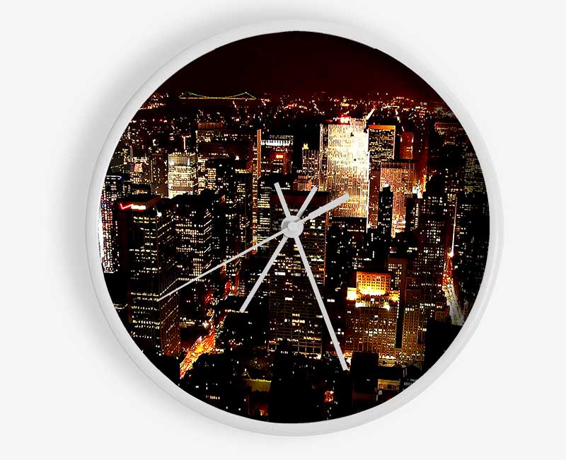 Golden City Nights Clock - Wallart-Direct UK