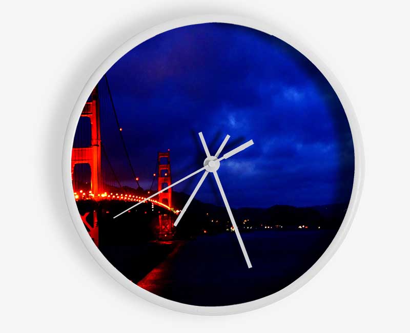 Golden Gate Bridge Red Lights Clock - Wallart-Direct UK